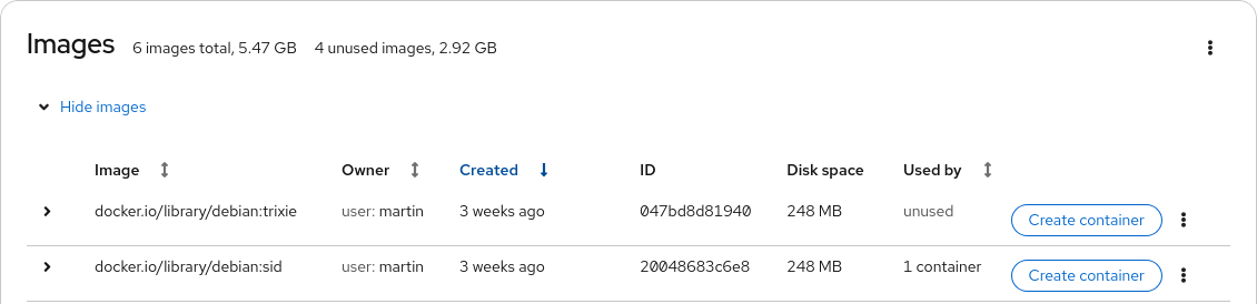 screenshot of image sorting