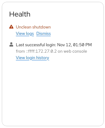 screenshot of shown a warning if the last shutdown/reboot was unclean